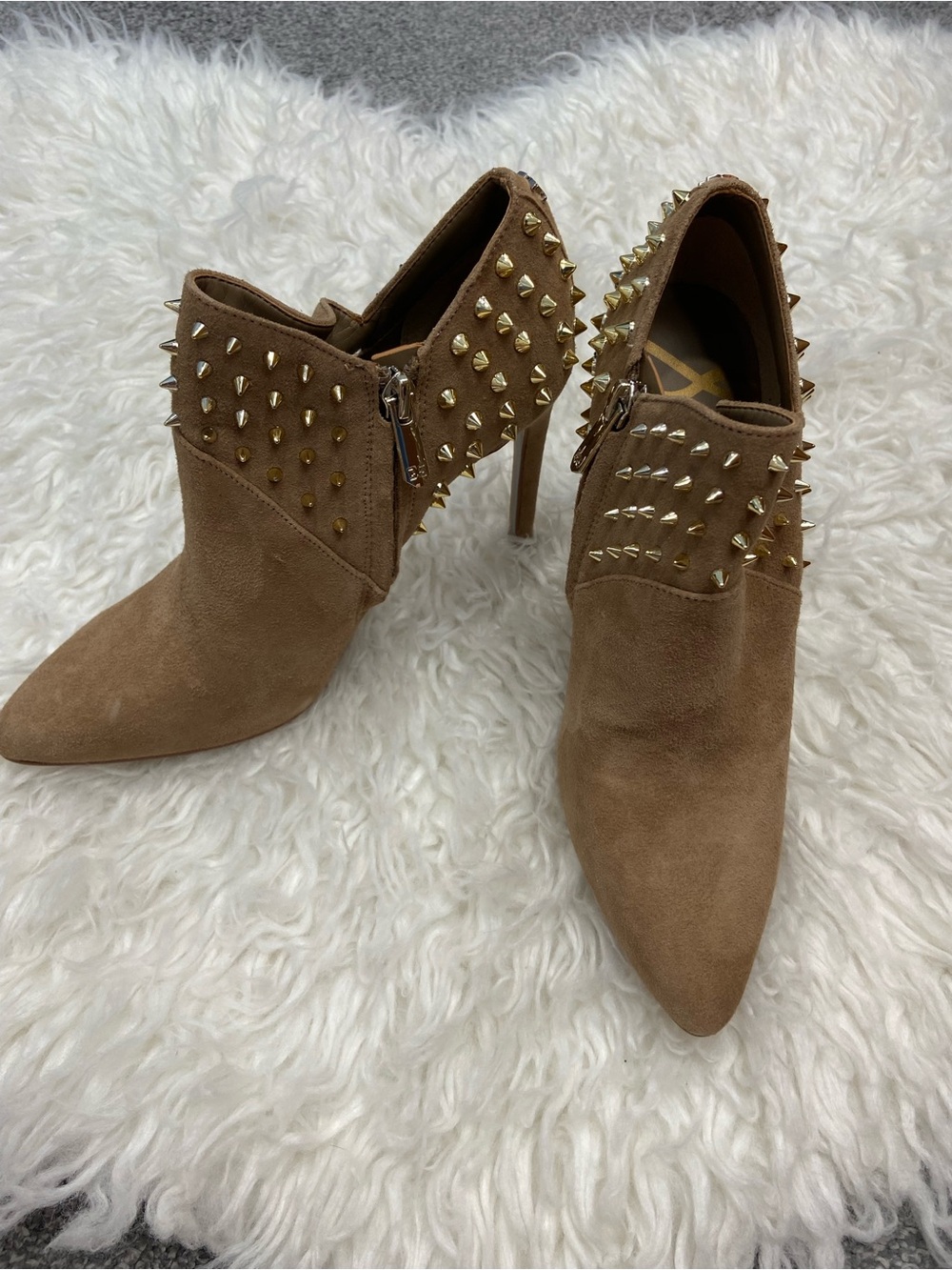Sam Edelman wally studded suede high heel booties